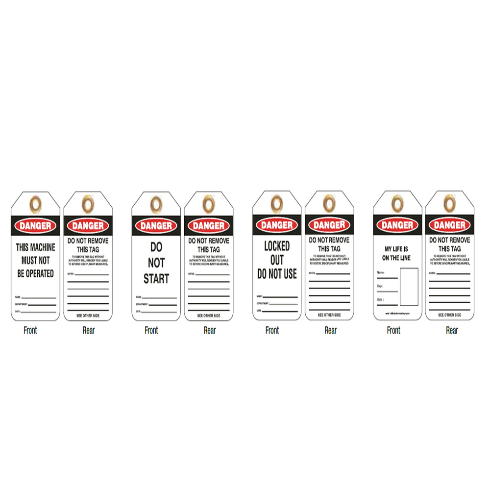 Danger Do Not Start Lockout Tag Tear Proof Double Sided PS-LOTO-TAGS